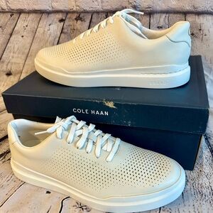 Men's Cole Haan GrandPro Rally Laser Cut Sneakers White Sz 12W Wide